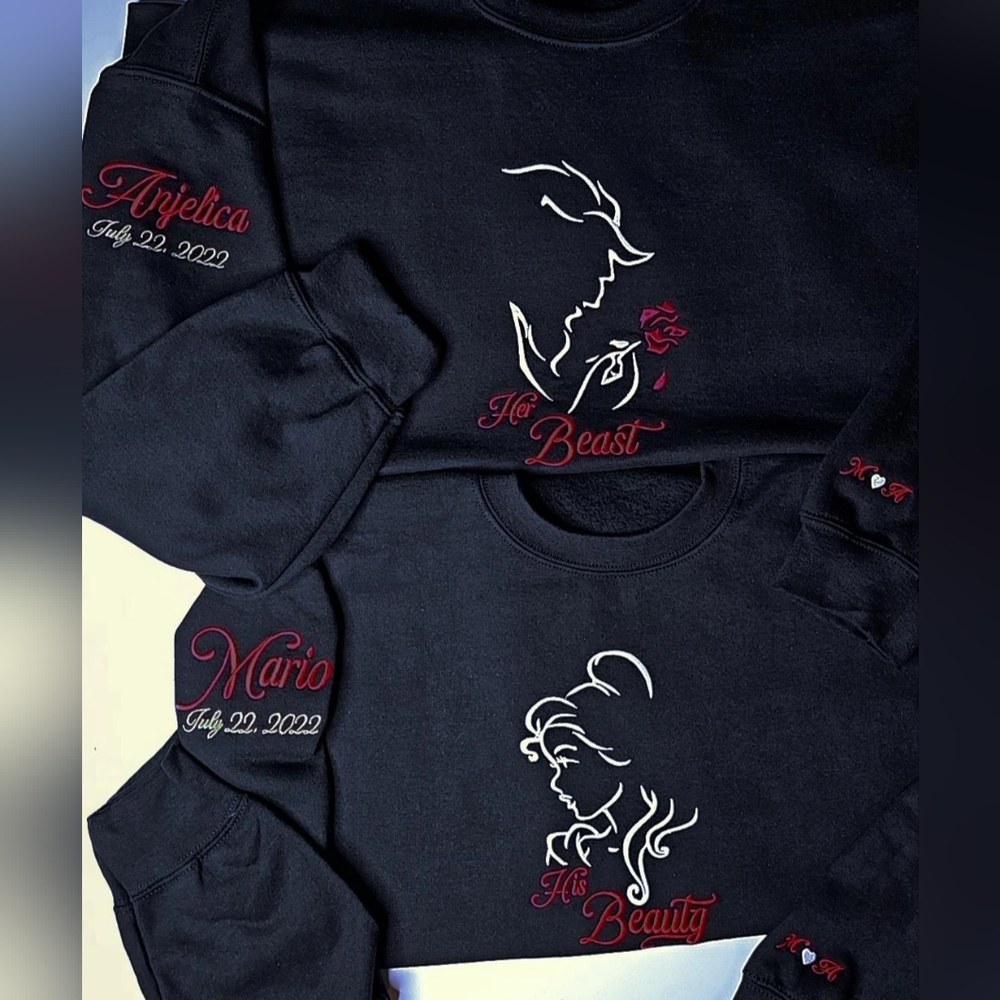 Beauty and the Beast/ His and hers matching sweaters